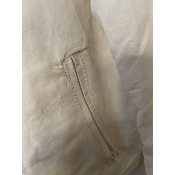 Vtg Report Collection Linen Blend White Bomber Jacket NWOT Size XL Mens Fill Zip - Picture 4 of 8